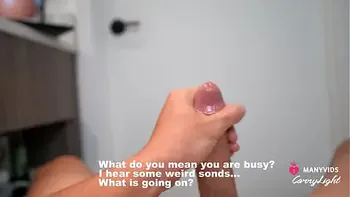 Step Mom caught Step Son jerking off and help him to cum quick while StepDad is not home CarryLight MILF