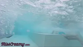 Flashing my dick in front of a hot girl in public pool and helps me and fuck - it's very risky with couple near - P2