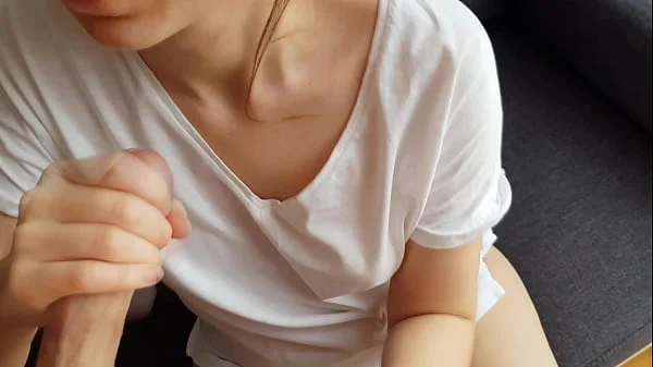 I Was Licking His Cock And He Came On My New Shirt! POV!