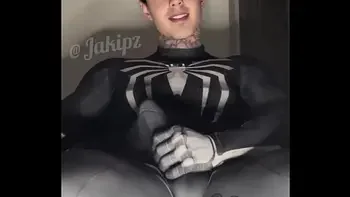 Jakipz Strokes His Massive Cock In Super Hero Costumes Before Shooting A Huge Load