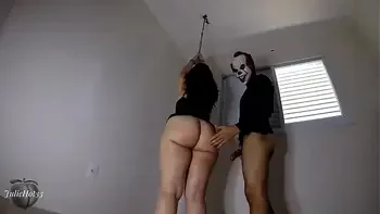 Multiple cumshots on big ass bitch, fucking standing doggystyle