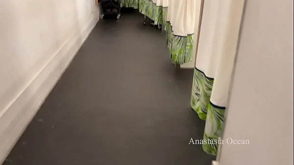 I lured a stranger into the fitting room to give him a blowjob. Sex in public store.