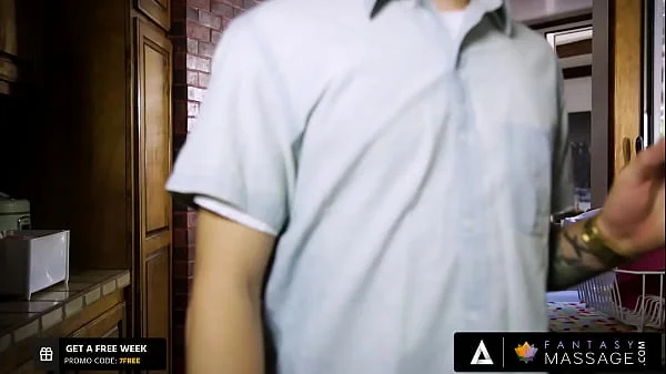 FANTASY MASSAGE - Hot Busty Masseuse Deepthroats A Huge Cock And Rides It Until He Cums On Her