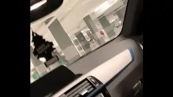 Omg so risky! Tight pussy fingered to orgasm in the public car park