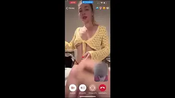 My husband is jerking and cum front of my momy a while we talk with her by video call.