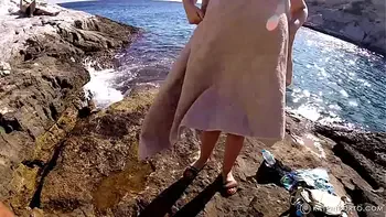 BBW with hairy pussy nude in public