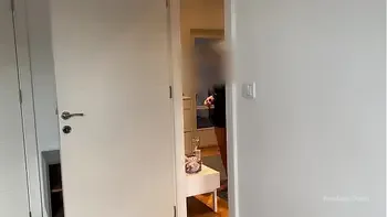 My husband is jerking off on her and cum a while my stepmom making up and does not see.