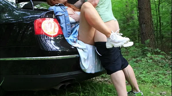 I took my neighbor's wife out into nature to fuck, secretly from her cuckold husband!