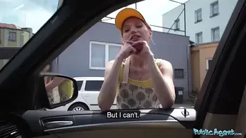 Public Agent A Sexy Barista is taken from work and fucked in a basement