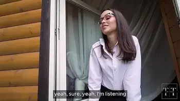 Rich bitch fucks the gardener while her husband is asleep