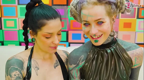 Tattooed LATEX ANAL loving sluts ASS stretching