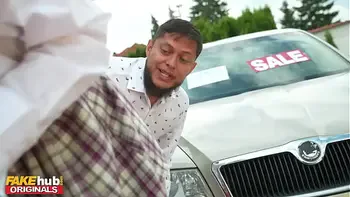 FAKEhub - Used Car Sales Girl uses her pussy to sell a right old banger