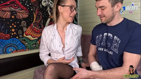 Russian Amateur Video With Dirty Talks. Big Dick Dude Fucking Nurse