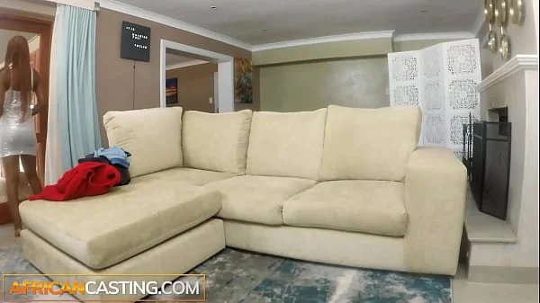 African Casting - Cute Natural Ebony Debuts In Rough Interracial Scene