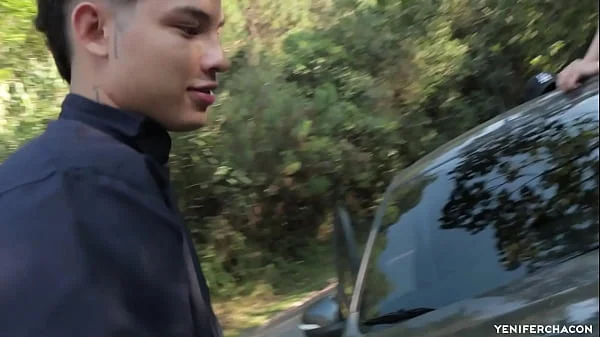 Mechanic and boyfriend tag team Latina babe