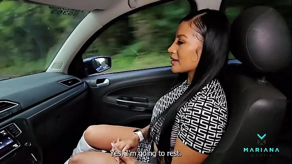 FREE - I seduce the Uber driver and he gives me a huge load of milk all over my body - Mariana Martix & Antonio Mallorca