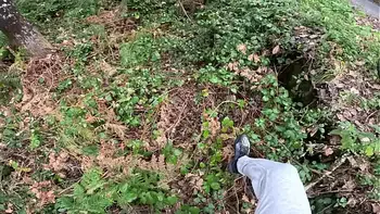 I surprise a strange girl in the forest when I jerk off and she fucks me without caring if they see us