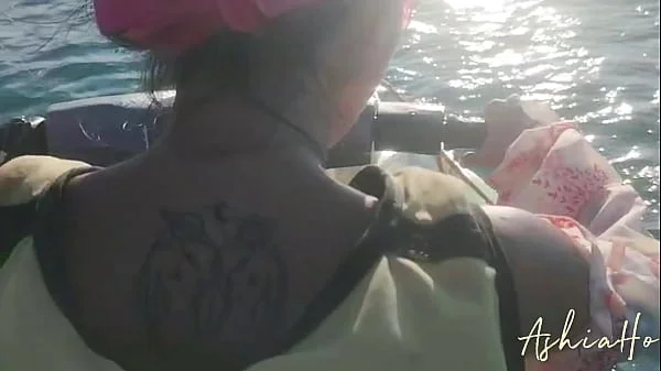 Escaped from the city by jet sky for filling my pussy by cum