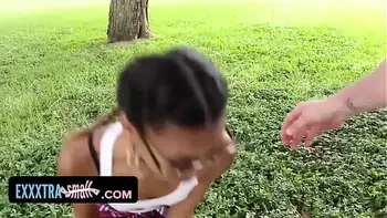 A petite ebony fucked by big white guy