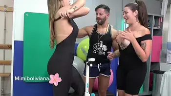 Threesome with our personal trainer in Valencia