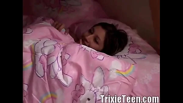 Petite teen amateur orgasms while in bed - Trixie Teen