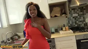 Big booty African cleaning lady spanking because she needed discipline