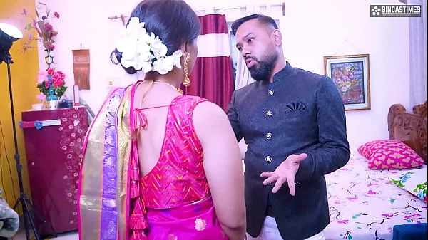 Husband shares his innocent wife with his friend ( Full threesome movie )