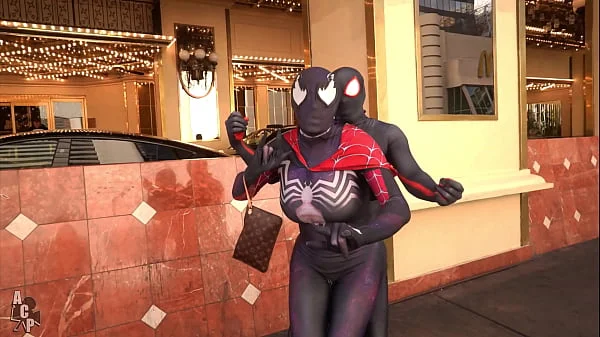 Spiderman Across The Pussy Universe Starring Ebony Mystique & Gibby The Clown