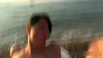 Cum orgy on the hotel beach. Free hole choice!