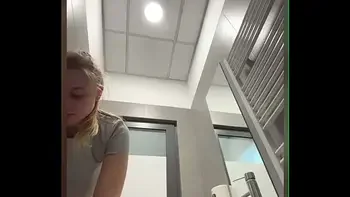 Creampie pussy. Squirting in public and fingering