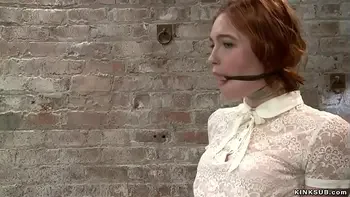 Tied slut is made sitting on vibrator