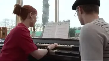 Amazing petite redhead student slut gets deep sodomized