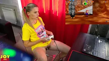 Letsplay Retro Game With Remote Vibrator in My Pussy - OrgasMario By Letty Black