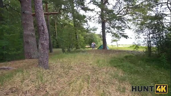 HUNT4K. Young russian slut was fucked by a stranger while her boyfriend was in the tent