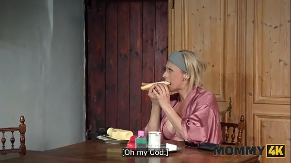 MOMMY4K. Mommy was having fun with a sausage, and then with young cock