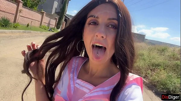 Lucky Anime Girl has a Double Penetration Gangbang and Bukkake - Public Cumwalk Covered in Cum