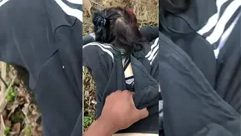 Emo slut takes dick in public park