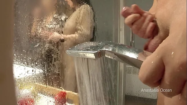 Stepmom came to his bathroom, he started jerking, she likes to watch. My pervert family.