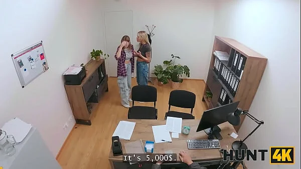 HUNT4K. Sexy and horny lesbian Zlata Shine decided to fuck to get a job in front of her GF