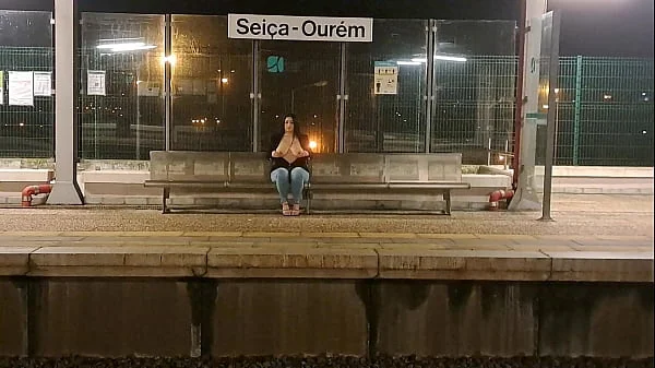 Public Outdoor Train Station Fuck with a Stranger