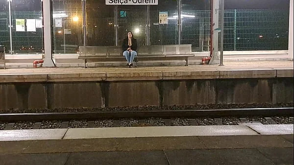 Public Outdoor Train Station Fuck with a Stranger