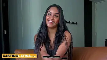 Real amateur latina MILF enjoys dancing sucking and fucking at fake casting