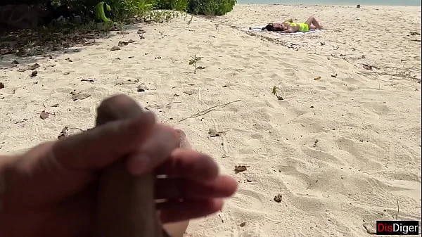 Public Pickup Stepmom and Stepdaughter on Beach - Risky Dick Flashing Cum on Face