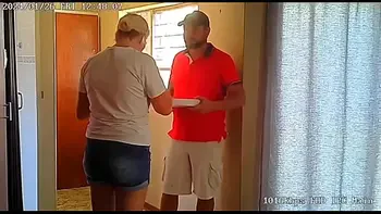 Caught my wife fucking the pizzaguy on spycam