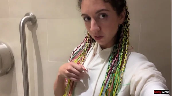 Crazy Cumwalk in Public Shopping Mall Blowjob in Public Toilet