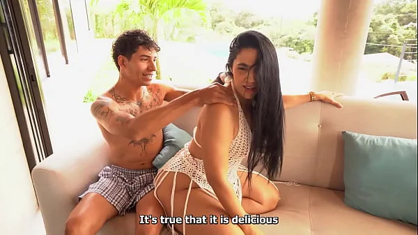 Shameless stepmother fucks her stepson while her husband goes out to take a call