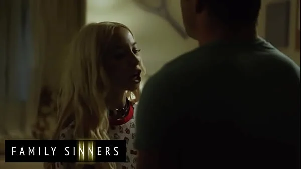 FAMILY SINNERS - Hot Blondie Is Sad After Her Boyfriend Leaves Her & Decides To Get Over Him By Fucking Her Stepbro