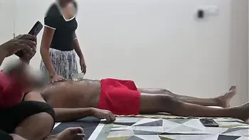 Happy ending spa massage infront of customer lady