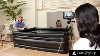 NURU MASSAGE - Masseuse Gal Ritchie  Face Fucked Her Coworker With Her Pussy Before Riding His Dick