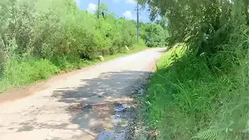 Passing cars honked but I still to fuck her in the ass. Anal on the side of the road.